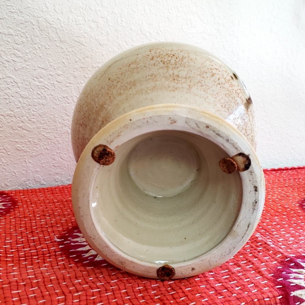 Vintage Studio Pottery Large Hurricane Lamp Beautiful Handmade glazed pottery - Picture 8 of 12